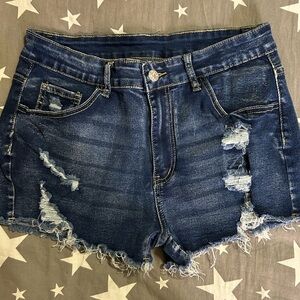 Distressed Cut-Off Jean Shorts